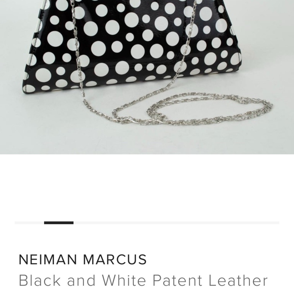 Polka Dot Clutch Bag - Black and White - Picture 7 of 10